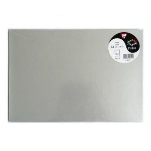 Clairefontaine 26119C - Sachet de 5 feuilles papier Pollen 210x297, 120 g/m&sup2;, coloris argent