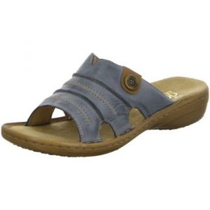 Image de Rieker Femme 60876 Mules, Blau (whitedenim/Nuss / 12), 40 EU