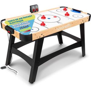 SereneLife Air Hockey Table- Jeu de Hockey sur Table de 147 cm avec Moteur 2X Plus Puissant, Tableau de Bord Numérique à LED, Distributeur de Palets et Accessoires Complets