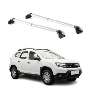 Omac Barres de toit transversales pour Dacia Duster 2018-2025 Gris Argent&eacute; 2x ABE