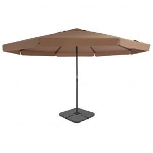VidaXL Parasol avec base portable Taupe