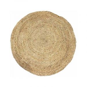 The home deco factory Tapis Rond Déco en Jute "Circulaire" 120cm Naturel
