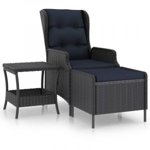 Image de VidaXL Salon de jardin 2 pcs avec coussins Résine tressée Gris foncé