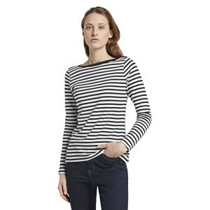 Tom Tailor T-shirt à Manches Longues 1023950 M Navy White Stripe