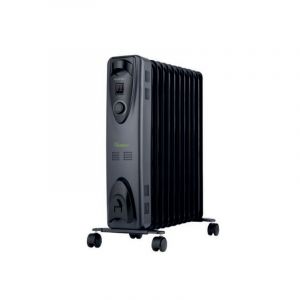 Radiateur &eacute;lectrique compact &agrave; &eacute;conomie d'&eacute;nergie &agrave; 11 &eacute;l&eacute;ments, couleur noir satin&eacute; Bastilipo
