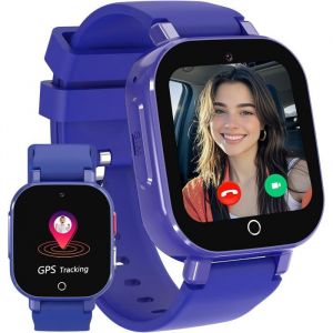 Montre Connect&eacute;e 4G Enfant GPS - Appels Vid&eacute;o, Chat Vocal, WiFi, SOS, Mode Classe, Alarme, Musique - Cadeau Fille/Gar&ccedil;on 4-12 Ans.