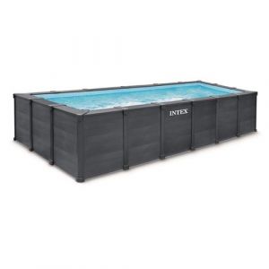 Intex Piscine tubulaire rectangulaire Graphite 6 x 3 x 1,24 m
