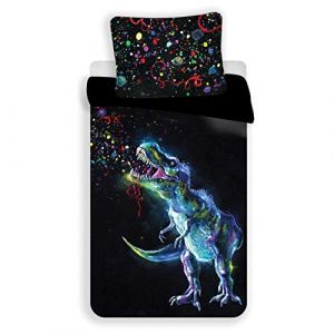 Image de Home Dinosaure Black - Parure de Lit - Housse de Couette Coton