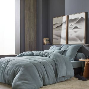 Blanc des vosges Taie gaze de coton Cosy --Brume