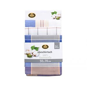 G&ouml;zze Lot de 3 Torchons, 100% coton, haute densit&eacute; (260 g/m&sup2;), 50 x 70 cm - Aqua