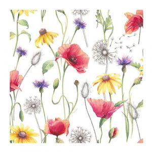 Ambiente 20 serviettes papier prairie coquelicots 33cm 13315890