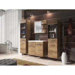 Mobilier1 - Ensemble de salle de bain Sarasota 141, Châtaigne - Châtaigne