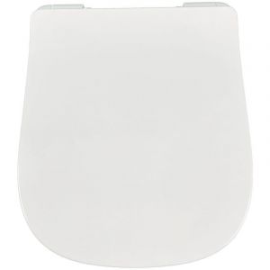 Jacob Delafon Siège Struktura E70025 Thermodur compact extra-plat avec descente progressive et amovible, charnières métalliques Blanc