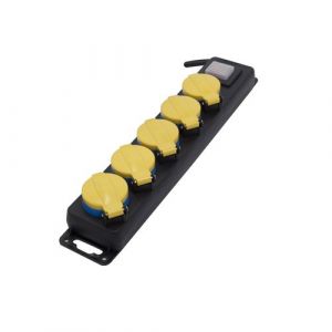 Chacon Bloc multiprise Schuko étanche 5x16A + interrupteur