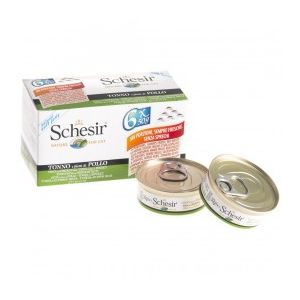 Schesir Thon / filets poulet en gelée pour chat 6 x 50g
