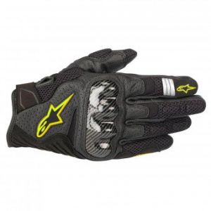 Image de Alpinestars Gants textile/cuir SMX-1 Air V2 noir/jaune fluo - S