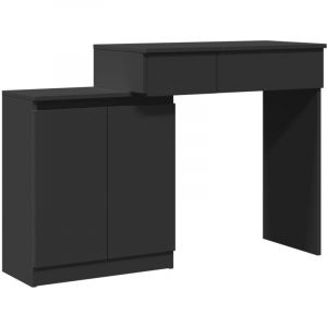 VidaXL Coiffeuse avec LED noir 115x37x110,5 cm, table de maquillage, coiffeuse de chambre à coucher, coiffeuse avec miroir, bureau de maquillage