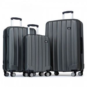 Set de 3 Valises de Voyage Rigide e Légère ABS Bagages Cabine 55cm/ Valise Moyenne 65cm/ Valise Grande 75cm avec 4 roulettes