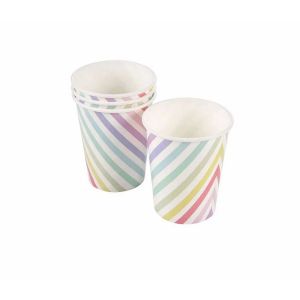 Set de 6 gobelets en carton Licorne arc en ciel