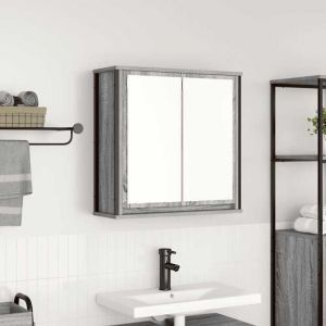 VidaXL Armoire murale de salle de bain miroir sonoma gris 60x21x60 cm armoire suspendue de salle de bain meuble mural de 861900