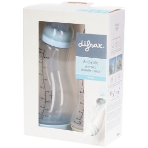 Difrax Biberons Anti-Colique 250ml S-Bottle &ndash; Lot de 2 Biberons 0M+ Glace-Popcorn