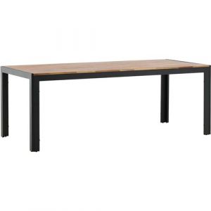 Table de jardin en aluminium et acacia 205 x 90 cm Bois - Naturel
