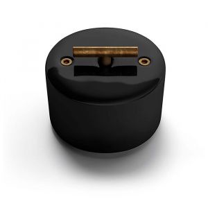 Poussoir rotatif metal laiton vielli porcelaine noire DO