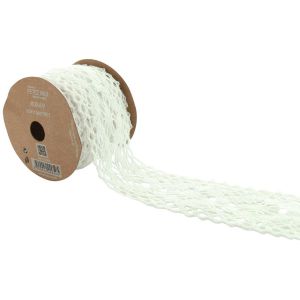 Ruedelafete Large Ruban dentelle 5cm x 3m blanc