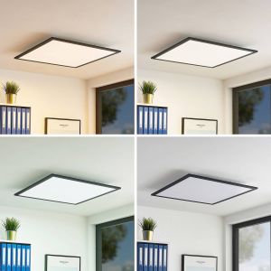 Lindby - led Plafonnier à intensité variable 'Nelios' en aluminium pour salon & salle à manger - noir, blanc