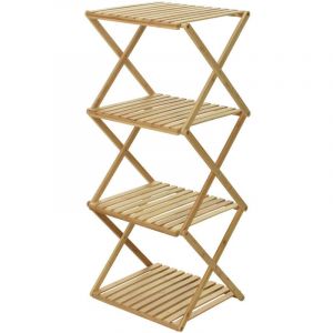 Home&styling Étagère Pliable 4 Niveaux Bambou