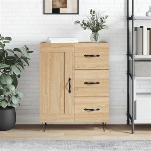 VidaXL Buffet chêne sonoma 69,5x34x90 cm bois d'ingénierie