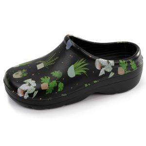 Isotoner Sabots de jardin Femme Noir Plante