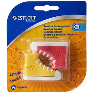 Westcott 66060 00 Gomme Baskets, Lot de 2, couleurs assorties