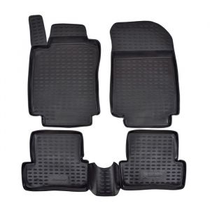 J&J AUTOMOTIVE | Tapis De Sol en Caoutchouc 3D Exclusive Compatible avec Clio Grandtour 4 2012-2019, Bord Haut, Noir, Antidérapant, Toutes Saisons