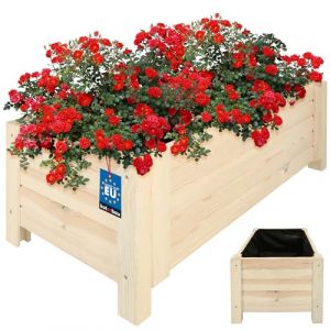 KOTARBAU Pot de Fleurs Jardinière Bois Extérieur de 79 x 39 cm Blanc |Boîte de Jardin pour l'Extérieur |Bac Bois à Fleurs |Jardinière Bois Extérieur |Support pour Plantes de Balcon |Jardinière Bois