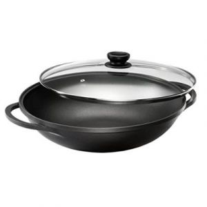 Kärcher Kopf 124184 Wok Mai-Lu, Fonte d’Aluminium, Ø 36 cm, avec Couvercle en Verre et Accessoires