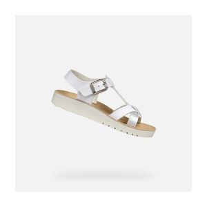 Geox J Sandal COSTAREI GI, White Silver, 38 EU