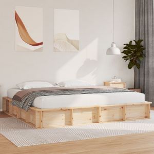 VidaXL Cadre De Lit Avec Stockage Marron 180 X 200 Cm Bois