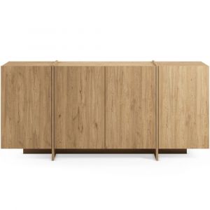 Buffet 4 portes décor chêne 180 cm - Owen