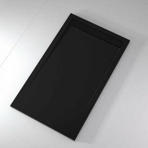 Stano Receveur de douche 90x140 cm extra plat CLEVER en résine surface ardoisée noir