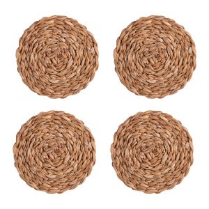 Table passion Set de 4 dessous de verre en jonc de mer 11 cm - Marron