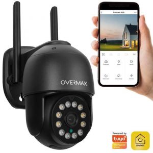 Overmax CAMSPOT 4.95 PTZ Caméra Extérieure, Caméra Surveillance extérieure, QHD 4MPx, Mode Nuit Couleur 60 m Caméra PTZ 355°/90°, Angle de Vue 100° Détection de Mouvements, Alarme (Black)