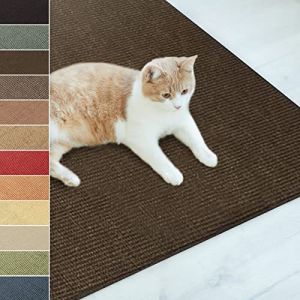 Tapis Griffoir Tapis à Chat en Sisal Naturel 60 x 80 cm Marron foncé