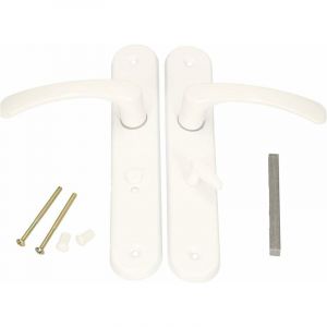 KOTARBAU Poignée de porte 72 mm gauche et droite pour WC Blanc Porte de Toilette Porte de Chambre Plaque Longue en Aluminium