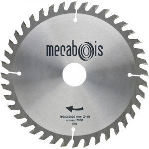 Mecabois Lame de scie circulaire au carbure de finition -&Oslash;(mm)180 / Al&eacute;sage : 16 / Epaisseur : 2.6 / Nombre de dents : 40