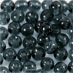 Creotime Perles en verre 4 mm - Gris - 45 pcs