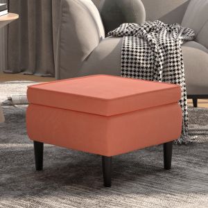 VidaXL Tabouret avec pieds en bois Rose Velours