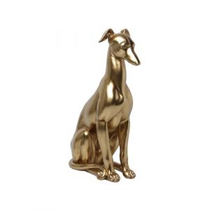 Romimex Figurine décorative dorée en résine pour Chien 20 x 30 x 10 cm