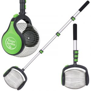 Ramasse noix télescopique 27x19,5 cm panier inox, Ouverture latérale