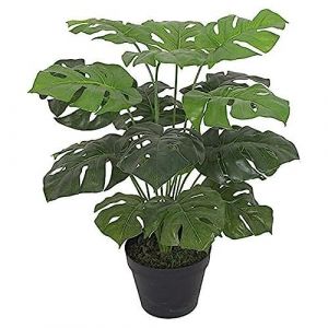 Image de Leaf Plante Artificielle en Pot Noir 60 cm Monstera